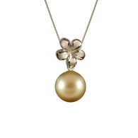 Plumeria Slide with Golden South Sea Pearl