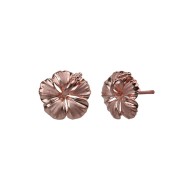 Hibiscus Earrings Pink Gold