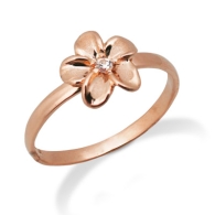 Queen Plumeria Diamond Ring Pink Gold