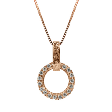Alaneo Circle Silver with Pink Gold Finish Pendant