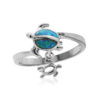 Mom and Baby Turtle Opal Ring