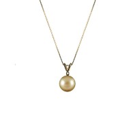 Golden South Sea Pearl with Diamond Pendant