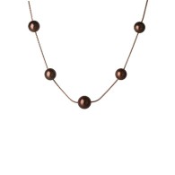 Chocolate Pearl Pink Gold Necklace