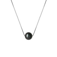 Black Tahitian Pearl Floater in White Gold