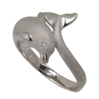 Denny Wong Platinum Silver Dolphin Ring