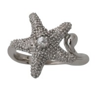 Denny Wong Platinum Silver Starfish Ring