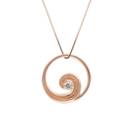 Wave Pink Gold Pendant with Diamond