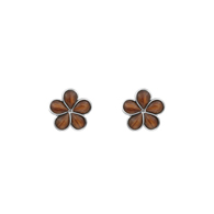 Koa Wood Plumeria Post Earrings