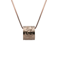 Keanu Barrel Silver with Pink Gold Finish Pendant