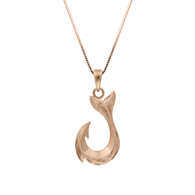 Akama Fishhook with Scrolling Pink Gold Pendant