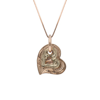 Honi Double Heart Yellow on Pink Gold Pendant