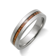 Wide Edge Koa Wood Ring
