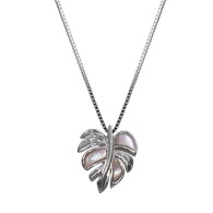 Monstera Mother of Pearl Pendant