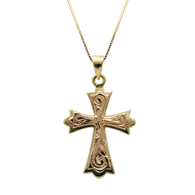 Two Tone Kahele Cross Gold Pendant
