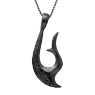 Large Kaiholo Black Hook Silver Pendant