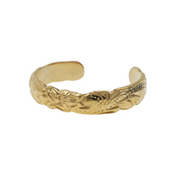 Plumeria Scalloped Gold Toe Ring