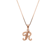Initial Pink Gold Pendant R