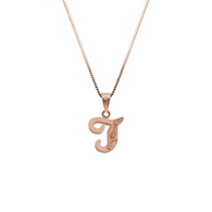 Initial Pink Gold Pendant T
