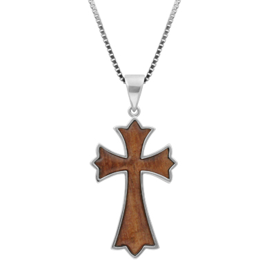Koa Wood Cross Pendant
