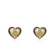 Hibiscus Heart Scroll Earrings with Enamel