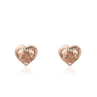 Hibiscus Heart Pink Gold Earrings