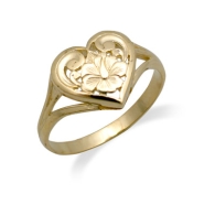 Hibiscus Heart Scroll Ring