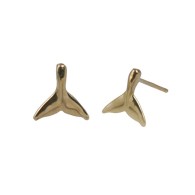 Whale Tail Gold Earrings