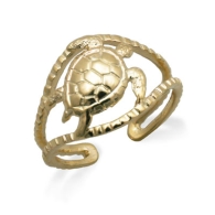 Turtle Gold Toe Ring