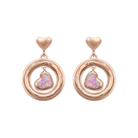 Iolani Pink Opal Heart Earrings