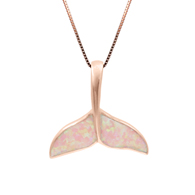 Pink Opal Whale Tail Pendant
