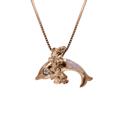Pink Opal Dolphin Lei Pendant