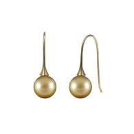 Golden South Sea Pearl Hook Earrings