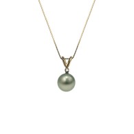 Pistachio Pearl with Diamond Pendant