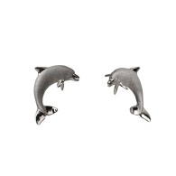 Denny Wong Dolphin Platinum Silver Stud Earrings