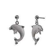 Denny Wong Dolphin White Gold Earrings