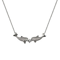 Denny Wong Dolphin Kiss White Gold Necklace