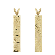 Pairing Vertical Scroll Gold Pendant