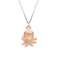 Octopus Squirt Pink Gold Charm