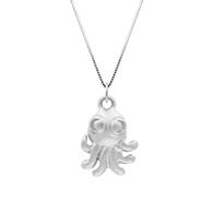 Octopus Squirt White Gold Charm