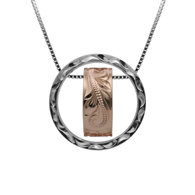 Mana Circles Silver with Pink Gold Finish Pendant