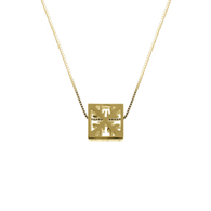 Quilt Cut Out Cubic Yellow Gold Pendant