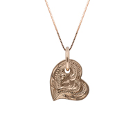 Honi Double Heart Pink on Pink Gold Pendant