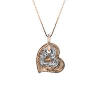 Honi Double Heart White on Pink Gold Pendant