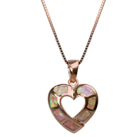 Pink Heart Opal Pendant