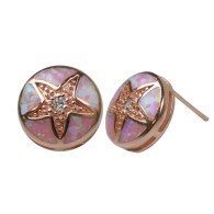 Pink Sand Dollar Opal Earrings