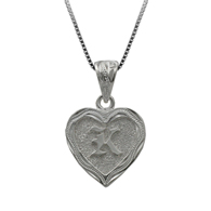 Kainoa Heart Initial Silver Pendant